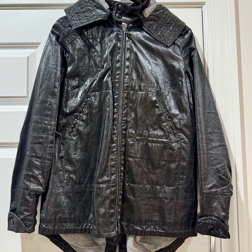 Diesel Black lined Jacket with detachable Quilted Collar